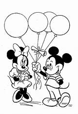 Mickey Minnie Mouse Coloring Clubhouse Ballon Give Gift sketch template