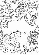 Jungle Coloring Book Pages Kids Printable Disney Ausmalbilder Residents Characters Dschungelbuch Sheets Happy Animal Dschungel Colouring Color Print Baby Drawing sketch template