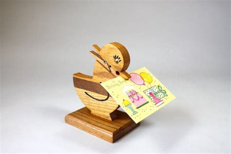 items similar  vintage clothespin note holder duck figurinerecipe card holdermemo holder
