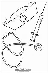 Nurse Clip Coloring Printable Pages Template Graduation Nursing Clipart Doctor Nurses Hat Drawing Kids Tools Stethoscope Google Cut Outs Cards sketch template
