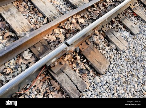 railroad tracks  expansion gap stock photo alamy