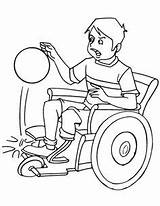 Coloring Boy Disabled Pages Basketball Kids Disabilities Disability Sports Colouring Sheets Worksheets School Running sketch template