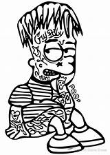 Hypebeast Bart Simpson Tupac Bape Boy Coloringhome sketch template
