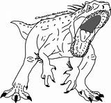 Indominus Dinosaur Colouring Pngkit Jurassic sketch template