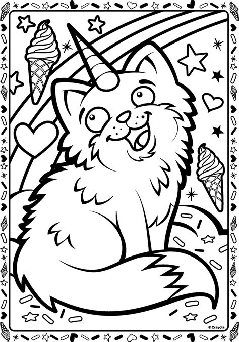 unicorn cat coloring pages printable printable word searches