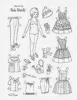 Paper Dolls Vintage Children Babies Kids Coloring Pages Colouring Barbie Colored Toys Cards Printable Books sketch template