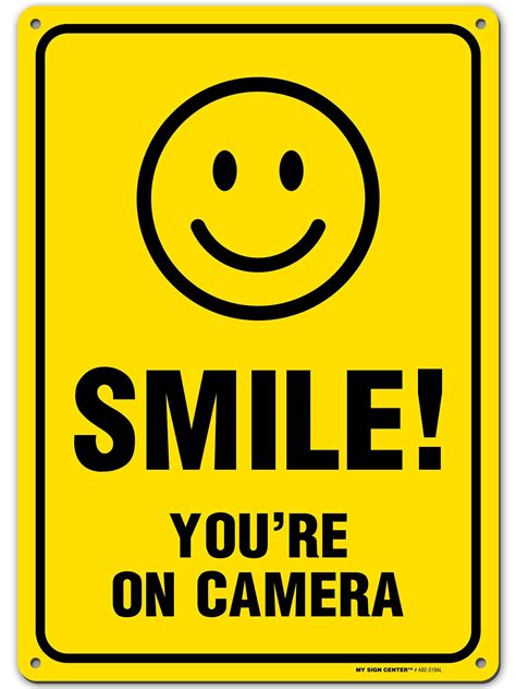 smile   camera funny video surveillance sign   etsy