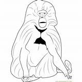 Baboon Gelada Coloringpages101 sketch template