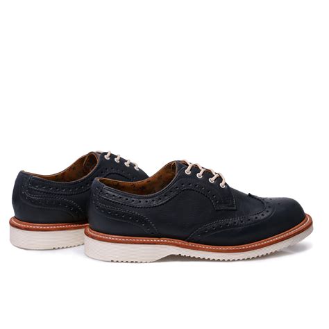 dr martens navy blue joyce brogue womens smart leather shoes size   ebay