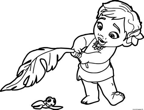 baby moana  pig coloring pages