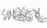 Eevee Coloring Pokemon Pages Evolutions Printable Flareon Uncolored Vaporeon Umbreon Animals Cartoon Cute Sketch Template Printouts Sheet Colouring Library Clipart sketch template