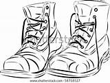 Boots Old Vector Clipart Hiking Walking Boot Army Drawing Tattoo Combat Shoes Stock Style Coloring Illustration Sketch Getdrawings Drawings Work sketch template