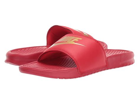 Nike Synthetic Benassi Jdi Slide In University Red Gold Red For Men