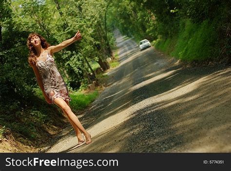 pretty hitch hiker free stock images and photos 5774351