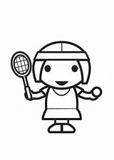 Coloring Tennis Player sketch template
