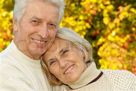 Nice Older Couple Standing Stock Image Colourbox