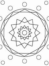 Coloring Mandala Circles Pages Hexagon Mandalas Printable Categories Dot sketch template
