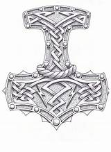 Norse Hammer Thor Tattoo Mjolnir Viking Drawing Celtic Tattoos sketch template