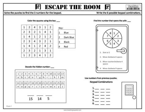 escape  room activity worksheets hover