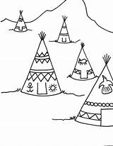 Teepee Coloring Pages Thanksgiving Printable Drawing Teepees Tipi Kids Sheet Indian Getdrawings Ws sketch template