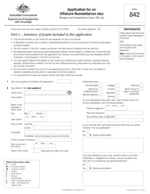 application   offshore humanitarian visa refugee