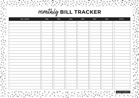 printable monthly bill tracker bill payment tracker etsy