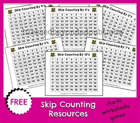 skip counting cards  resources skip counting worksheets  math