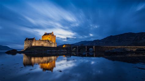 eilean donan castle  kyle  lochalsh  night highlands