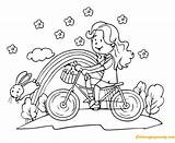 Coloring Bike Girl Riding Pages Spring Color Cute Printable Kids Colouring Seasons Girls Bikes Allkidsnetwork Summer Print Coloringpagesonly sketch template
