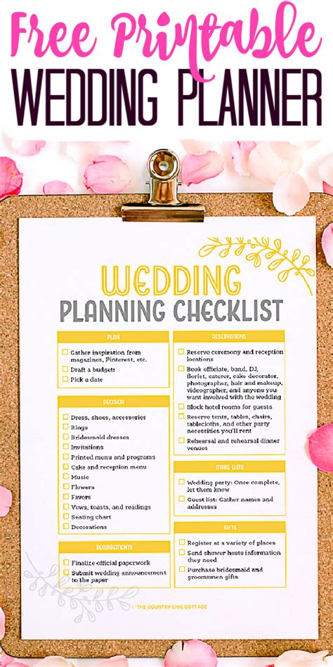 printable wedding planner perfect  brides  country chic