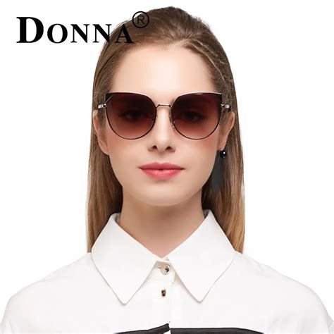 Donna Oversized Cat Eye Sunglasses Women Round Classic Rose Gold Frame