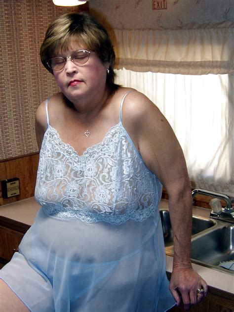 mature bbw in sheer blue nightgown 10 pics