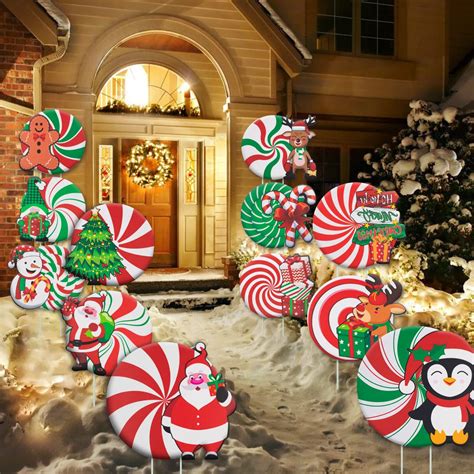 pcs christmas yard signs festive outdoor decorations
