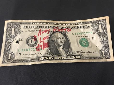 dollar bill   signature dated     scouring