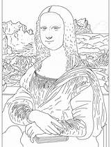 Coloring Pages Famous Mona Lisa Painting Sheets Artist Paintings Colouring Adult Kids Artists Fine Printable Color Colorear Print Book Books sketch template