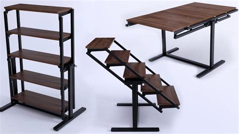 shelf transforms   table    stays  shelf table expand furniture