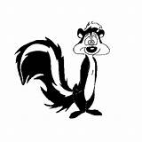 Skunk Moufette Mofeta Skunks Looney Pepe Getdrawings Tunes sketch template