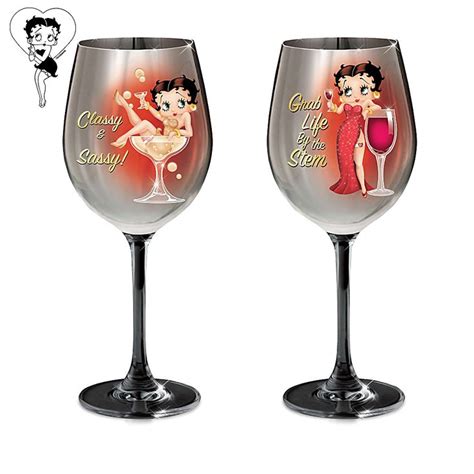 904575 betty boop classy and sassy wine glass collection betty boop