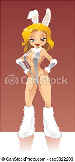 Vectors Of Easter Bunny Rabbit Sexy Blonde Pin Up Girl