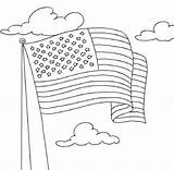 Coloring Flag American Kids Printable Pages Print sketch template