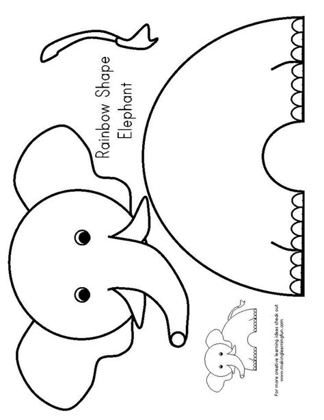 printable elephant craft template printable word searches