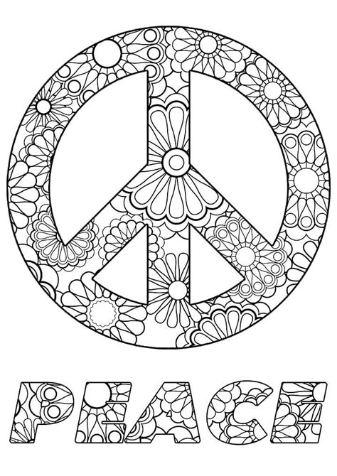 peace sign  coloring page  printable coloring pages  kids