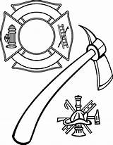 Coloring Fire Firefighter Cross Department Pages Hat Maltese Axe Fireman Helmet Badge Getcolorings Printable Drawing Fighter Decals Visit Getdrawings sketch template