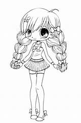 Coloring Pages Girl Cute Fox Anime Library Clipart Easy Draw sketch template