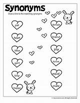 Synonyms Worksheet Synonym Worksheets Antonyms Reading Grade Valentines 2nd 3rd Activities Kids Kindergarten Printable Coloring Jr Valentine Fun English Pages sketch template