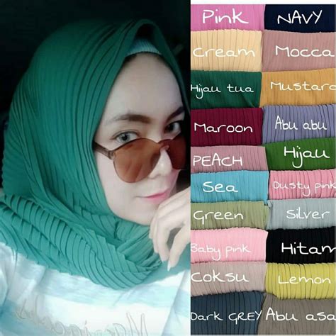 hijab plisket umama scarf pleated crinkled cotton linen shopee
