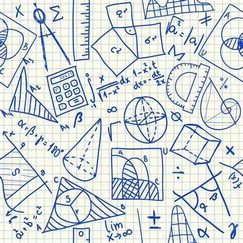 mathematical doodles seamless pattern stock vector  kytalpa
