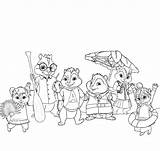 Coloring Chipmunks Alvin Pages Movie Color Print Animated sketch template
