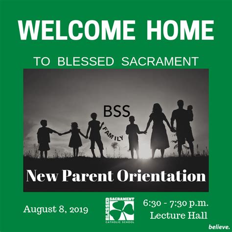 family orientation blessed sacrament catholic school