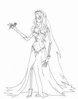 Bride Coloring Pages Corpse Getcolorings Getdrawings Color sketch template